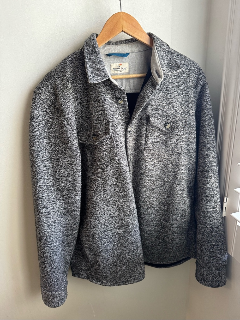 Marine Layer Gray Knit Shirt Jacket